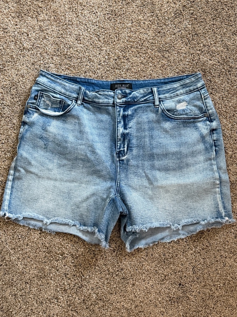 Judy Blue Light Blue Distressed Denim Shorts